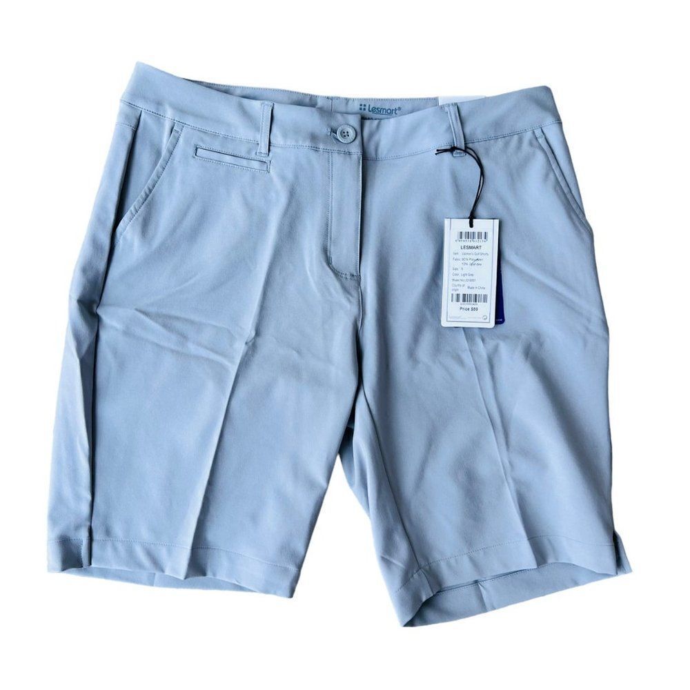 Lesmart Lightweight Relaxed Fit Golf‎ Shorts Light Grey LG18001 Women's 6